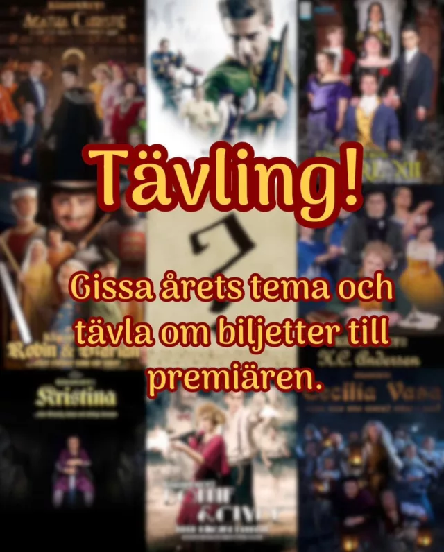 Här har ni några av de senaste 10 årens spex, vad tror du blir titeln detta år?

Ta chansen att vinna en biljett till premiäromgången i februari genom att gissa titeln till årets spex baserat på de ledtrådar vi kommer att lägga upp den kommande veckan.

Personen som FÖRST kommenterar rätt tema på antingen Instagram eller Facebook vinner en gratisbiljett.