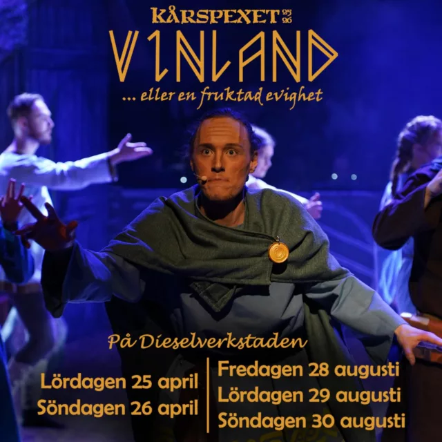Inte långt kvar nu ✨😄 På fredag flyttar vi in på teatern inför omgång 2 av Kårspexet Vinland.Är du tidigare Kårspexare? Varför inte ta med några gamla kompisar från din tid i spexet och kom och kolla på vår gamla spexare-föreställning 25 april?Är du inte gammal spexare är du såklart också välkommen båda dagarna!🎟️ Biljetter finns på karspexet.se/biljetterFöreställningarna arrangeras i samarbete med ABF Stockholm och med stöd av Nacka Kommun och Ung Teaterscen.
